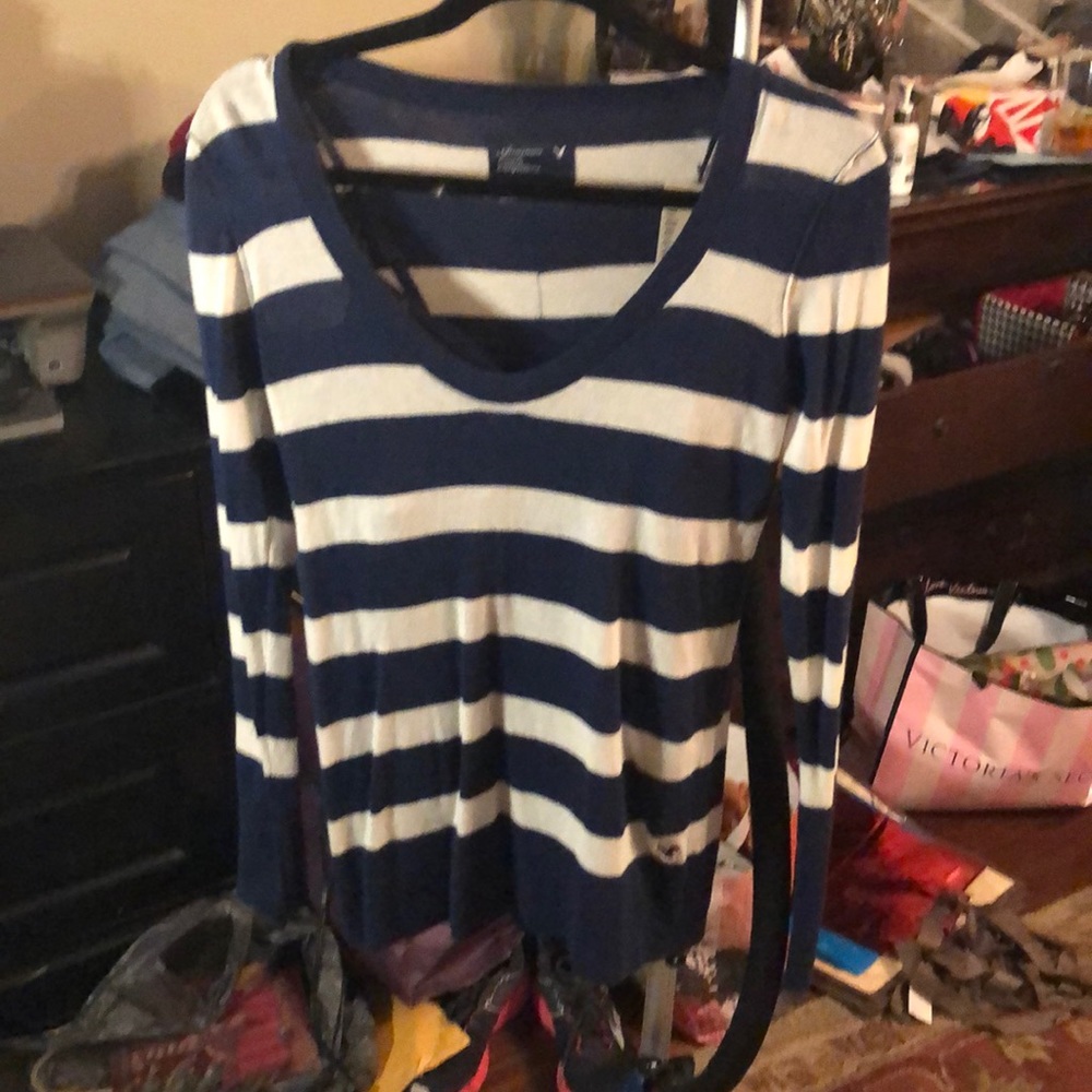 Blue stripped top with fun sparkle tank